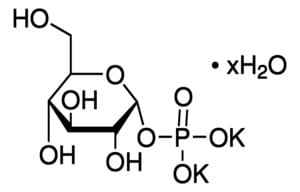 GLUCOSE-1-PHOSPHATE DIPOTASSIUM SALT 99% For Biochemistry Glucopyranose 1-phosphate, Cori ester Substrate for the estimation of phosphorylases. Store in refrigerator.