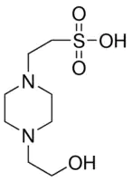HEPES BUFFER 99% For tissue culture 4-(2-Hydroxyethyl)piperazine-1-ethanesulfonic acid; N- (2-Hydroxyethyl)piperazine-N'-(2-ethanesulfonic acid) Good zwitteruonic buffer substance suitable for tissue culture work pka - 7.5, Useful pH range 6.8 - 8.2