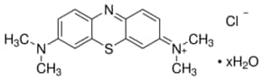 METHYLENE BLUE HYDRATE 82% For Microscopy 3,7-bis(Dimethylamino)-phenothiazin-5-ium chloride, Basic Blue 9, Tetramethylthionine chloride C.I.No.52015 Methylene blue is used as a dye for a number of different staining procedures, such as Wright's stain and Jenner's stain.