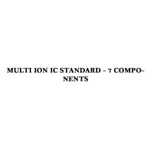 MULTI ION IC STANDARD - 7 COMPONENTS (1000 mg/L each of Chlorides (Cl-) ; Fluorides (F-) ; Bromides (Br-) ; Nitrites (NO2-) ; Nitrates (NO3-) ; Phosphates (PO4)3-; Sulphates (SO4)2- in H2O) - traceable to NIST Expiry: 12 months after opening