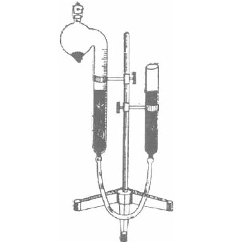 Ganong’s respirometer—Complete graduated levelling tube and fitted with stand—Borosilicate glass