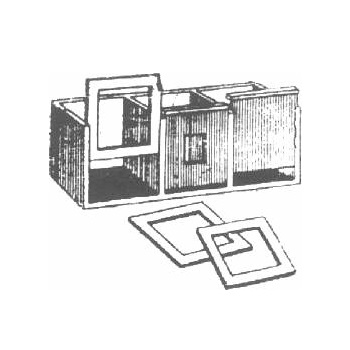Germination box (Triple chamber)—A box containing 3 chambers one provide with opaque shutter, the other window and the third with plane glass, 4 sets of coloured glasses extra