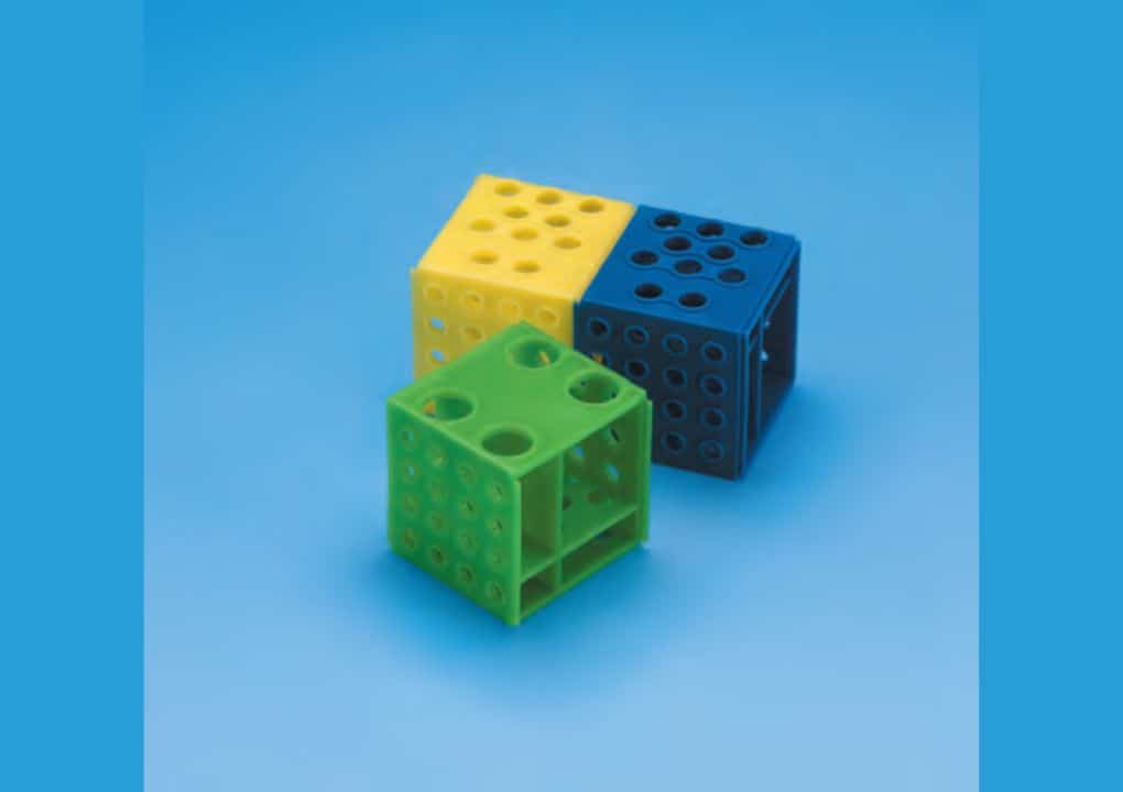 JUNIOR 4 Way Tube Rack, PP  4*50 ml ,10*15 ml, 12*12 mmand 16*1.5 ml